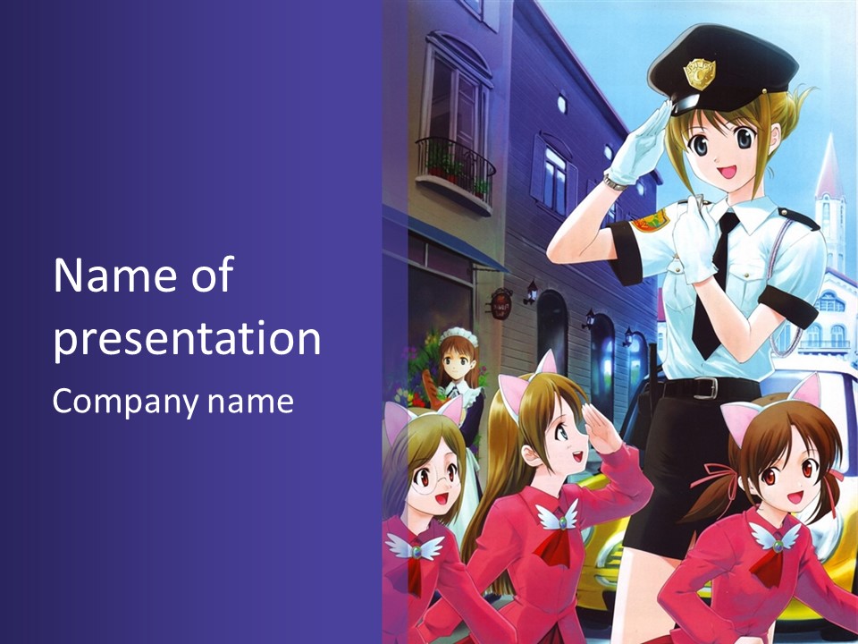 A Woman In Uniform Standing In Front Of A Group Of Girls PowerPoint Template