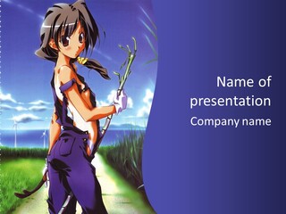 A Woman With A Scissor Powerpoint Presentation Template PowerPoint Template