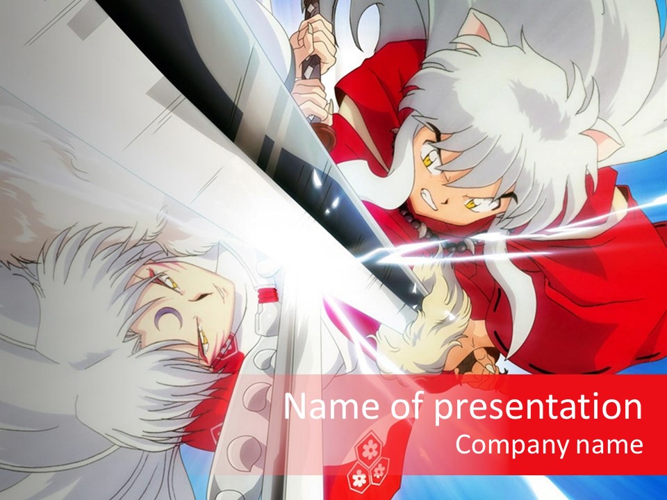 A Cartoon Character With A Sword In His Hand PowerPoint Template