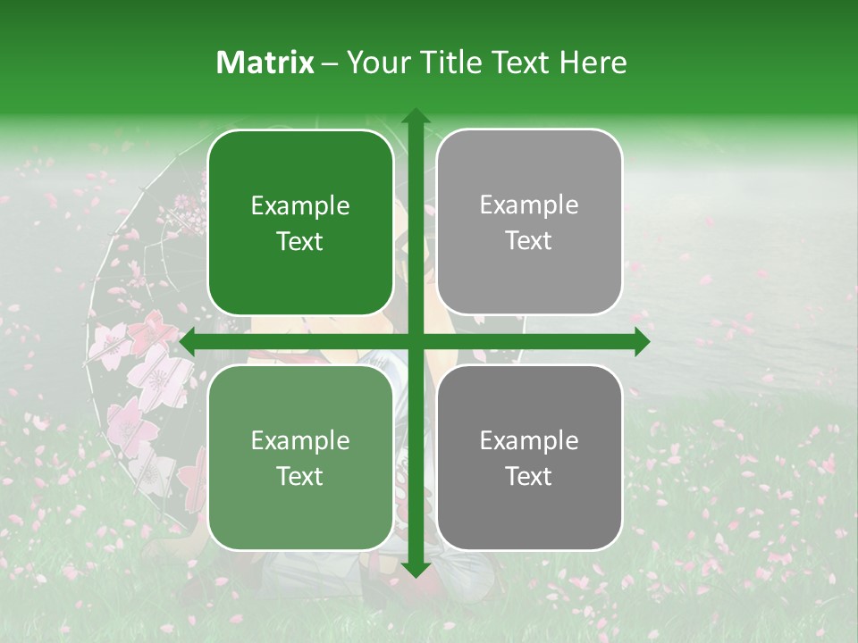 A Woman Holding An Umbrella In A Field Of Flowers PowerPoint Template