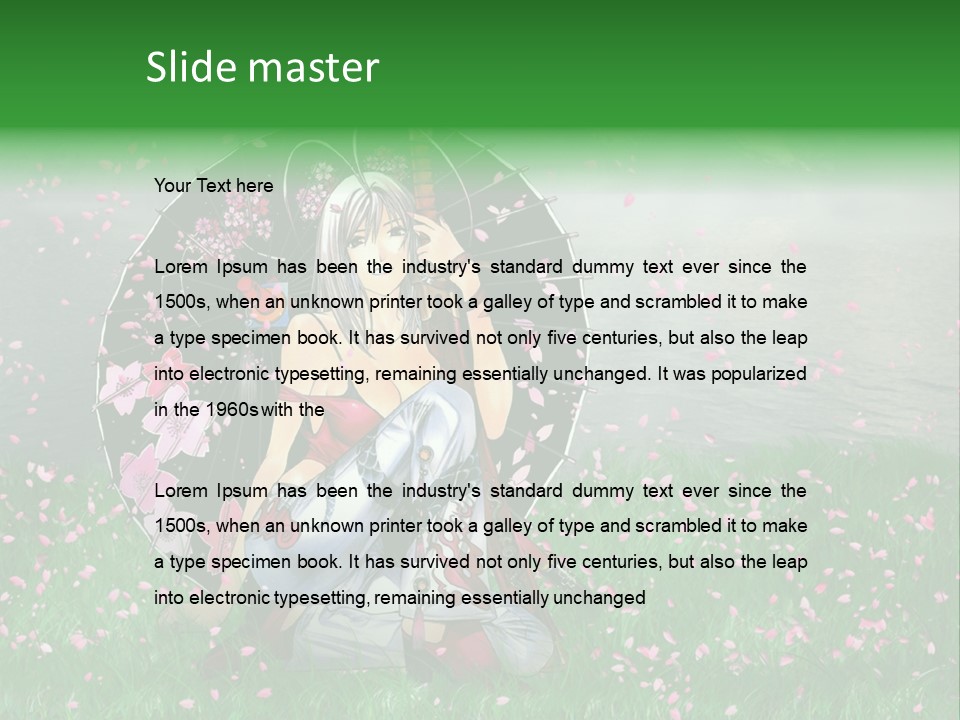 A Woman Holding An Umbrella In A Field Of Flowers PowerPoint Template