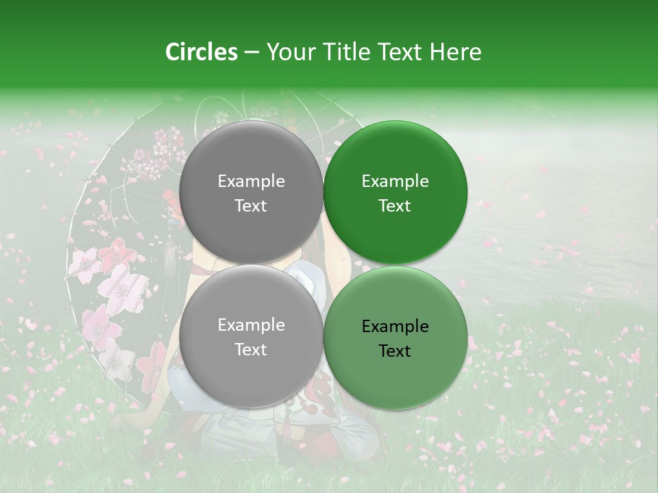 A Woman Holding An Umbrella In A Field Of Flowers PowerPoint Template