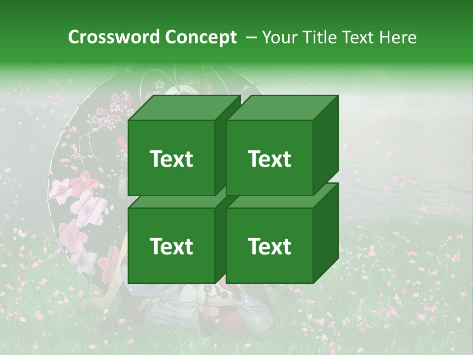 A Woman Holding An Umbrella In A Field Of Flowers PowerPoint Template