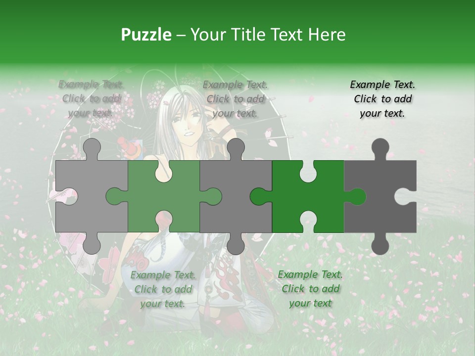 A Woman Holding An Umbrella In A Field Of Flowers PowerPoint Template