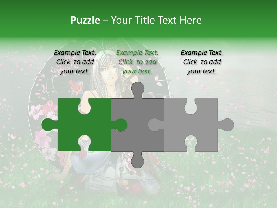 A Woman Holding An Umbrella In A Field Of Flowers PowerPoint Template