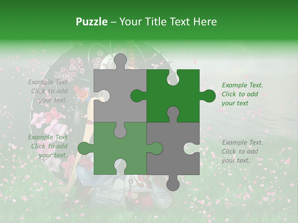 A Woman Holding An Umbrella In A Field Of Flowers PowerPoint Template