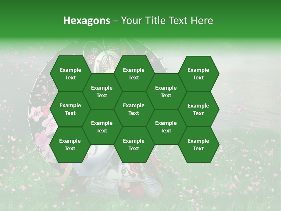 A Woman Holding An Umbrella In A Field Of Flowers PowerPoint Template