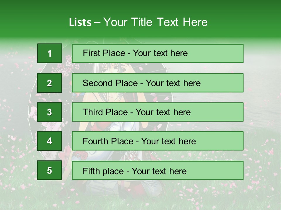 A Woman Holding An Umbrella In A Field Of Flowers PowerPoint Template