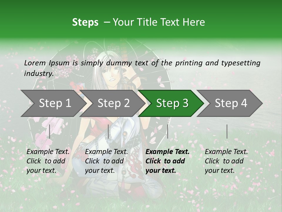 A Woman Holding An Umbrella In A Field Of Flowers PowerPoint Template