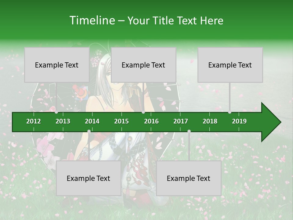 A Woman Holding An Umbrella In A Field Of Flowers PowerPoint Template