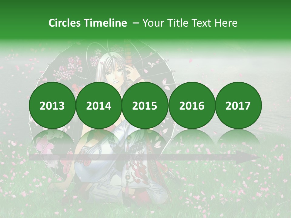 A Woman Holding An Umbrella In A Field Of Flowers PowerPoint Template