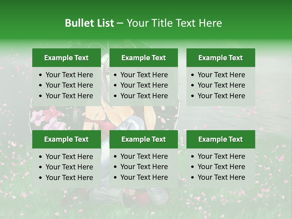 A Woman Holding An Umbrella In A Field Of Flowers PowerPoint Template