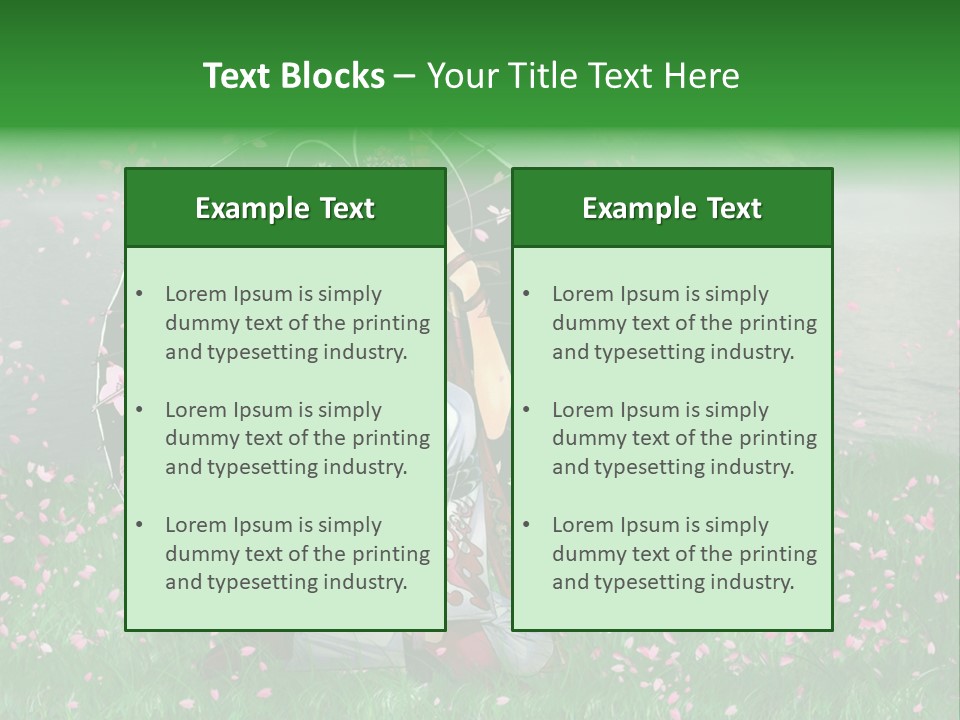 A Woman Holding An Umbrella In A Field Of Flowers PowerPoint Template
