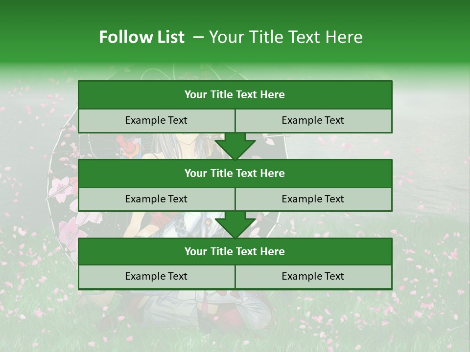 A Woman Holding An Umbrella In A Field Of Flowers PowerPoint Template