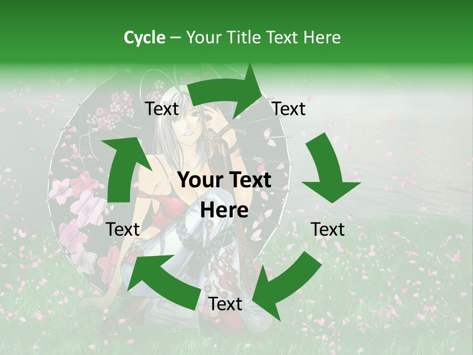 A Woman Holding An Umbrella In A Field Of Flowers PowerPoint Template