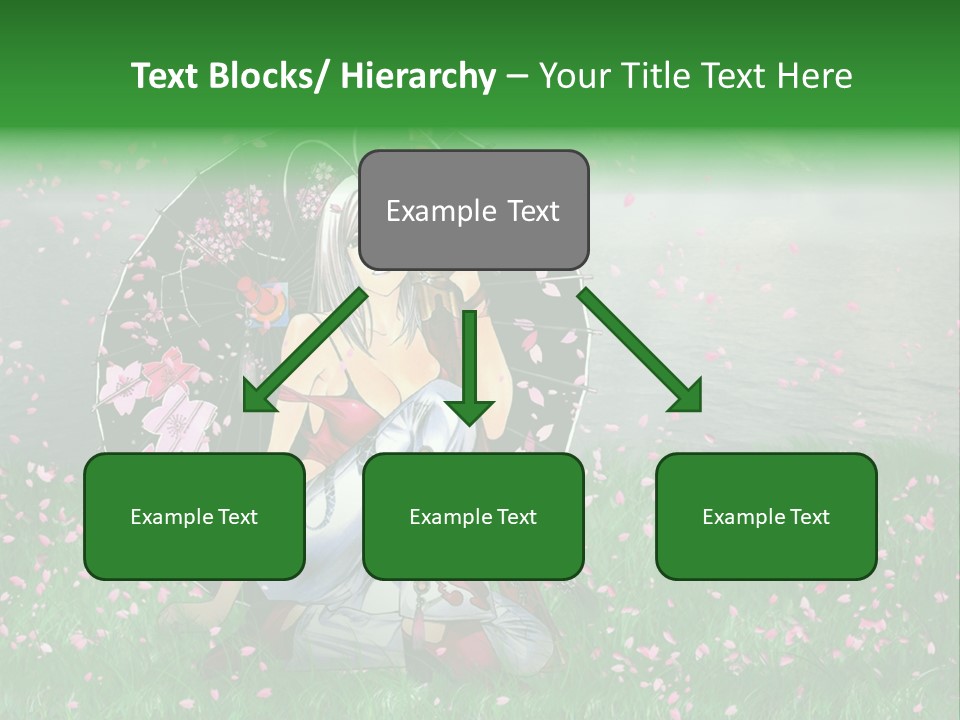 A Woman Holding An Umbrella In A Field Of Flowers PowerPoint Template