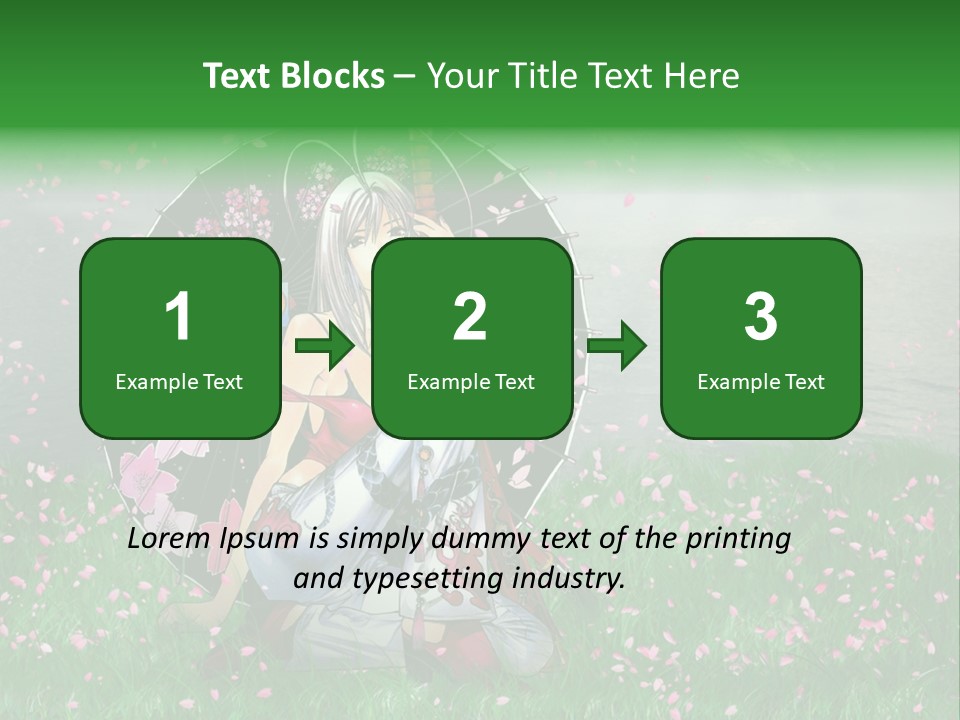 A Woman Holding An Umbrella In A Field Of Flowers PowerPoint Template