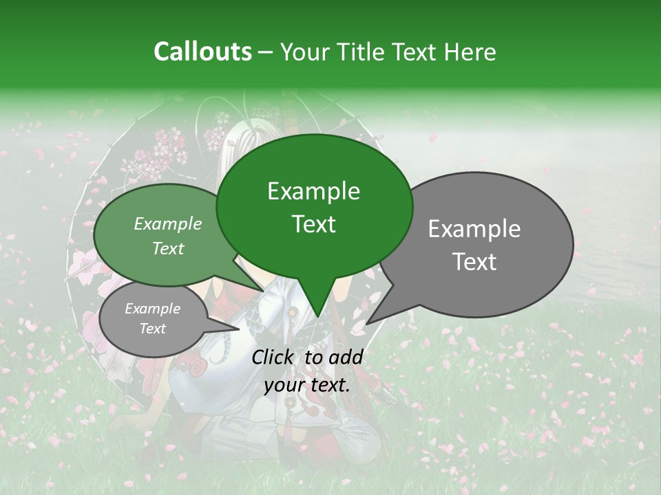 A Woman Holding An Umbrella In A Field Of Flowers PowerPoint Template