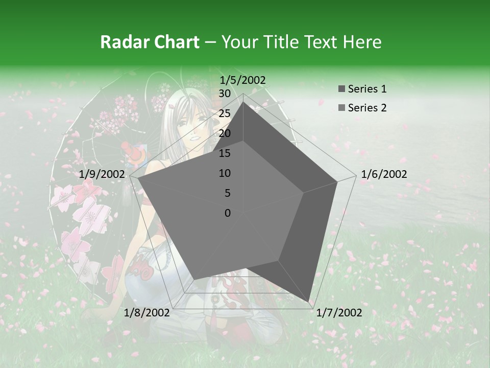 A Woman Holding An Umbrella In A Field Of Flowers PowerPoint Template