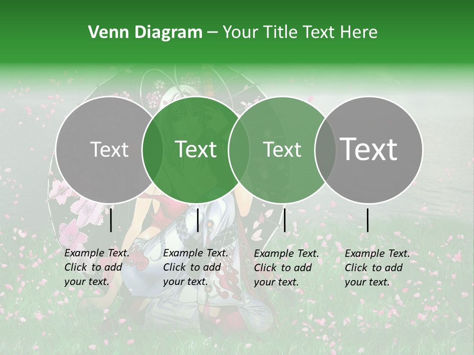 A Woman Holding An Umbrella In A Field Of Flowers PowerPoint Template