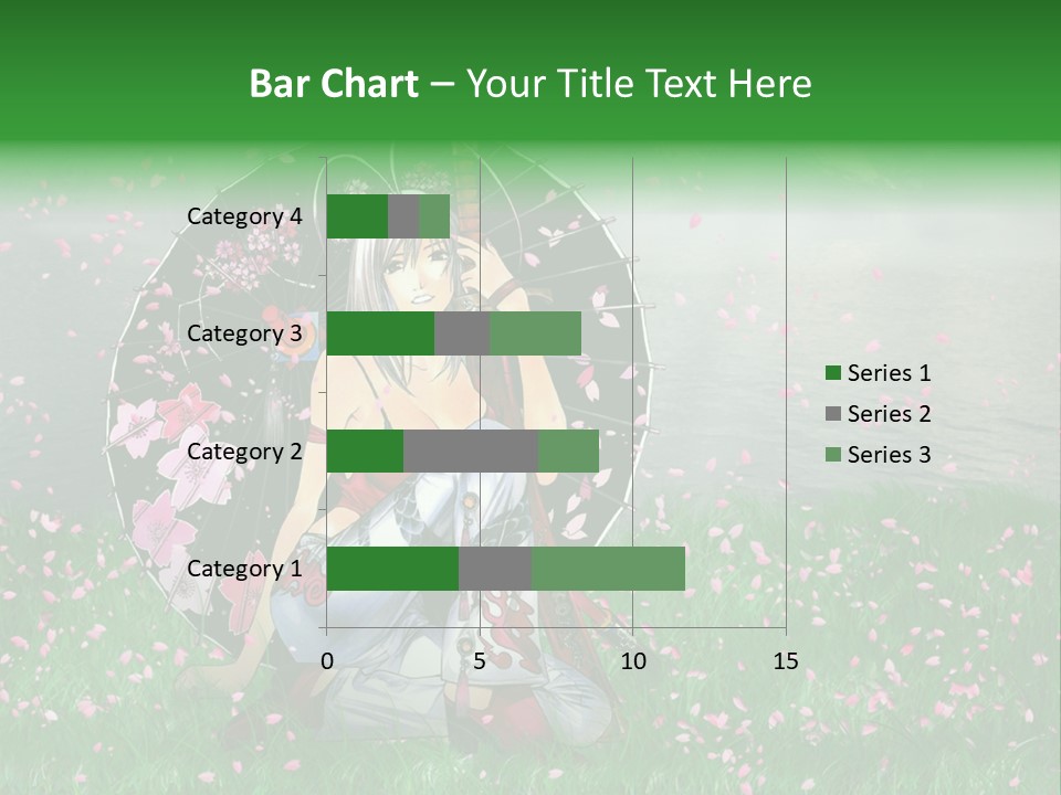 A Woman Holding An Umbrella In A Field Of Flowers PowerPoint Template