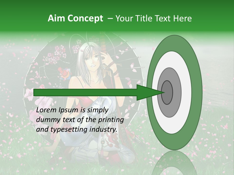 A Woman Holding An Umbrella In A Field Of Flowers PowerPoint Template