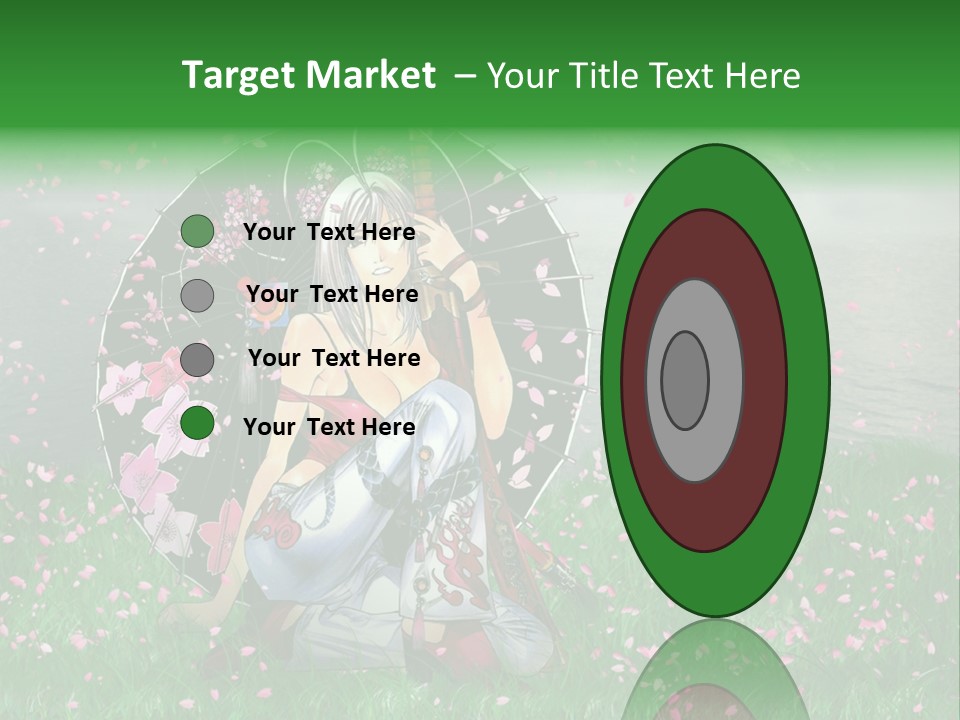 A Woman Holding An Umbrella In A Field Of Flowers PowerPoint Template