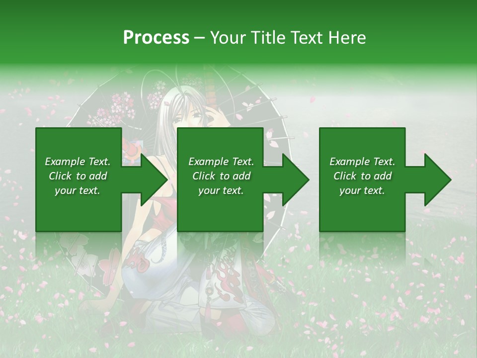 A Woman Holding An Umbrella In A Field Of Flowers PowerPoint Template