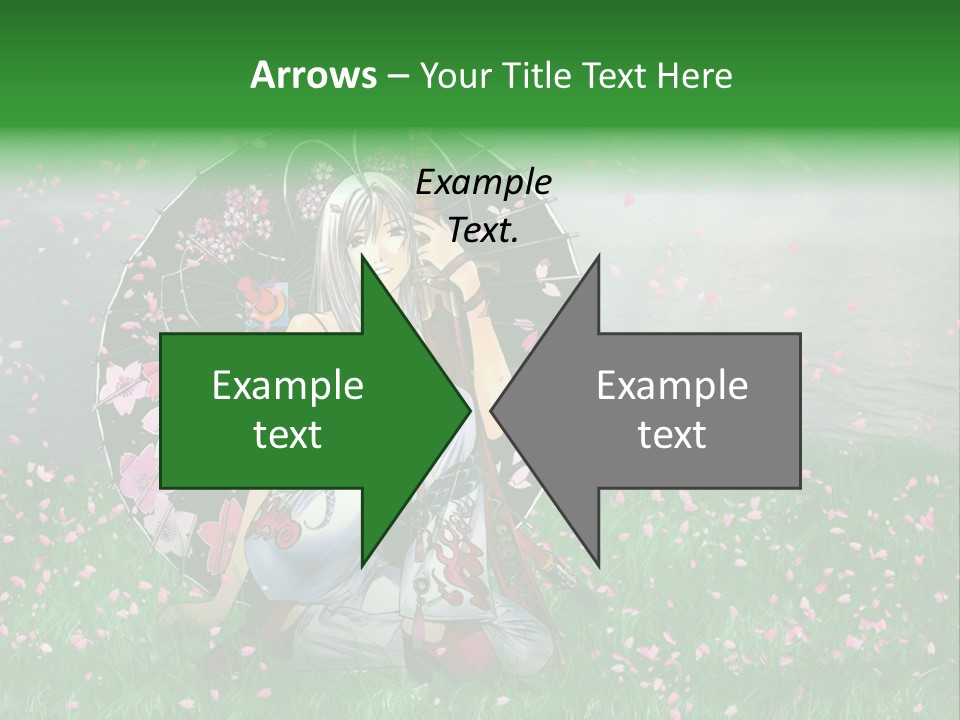 A Woman Holding An Umbrella In A Field Of Flowers PowerPoint Template