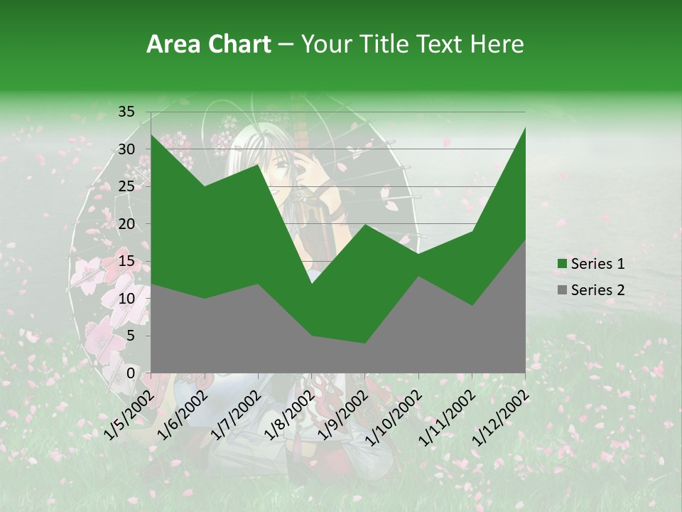 A Woman Holding An Umbrella In A Field Of Flowers PowerPoint Template