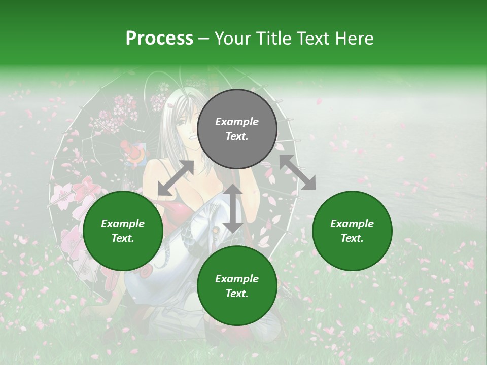 A Woman Holding An Umbrella In A Field Of Flowers PowerPoint Template