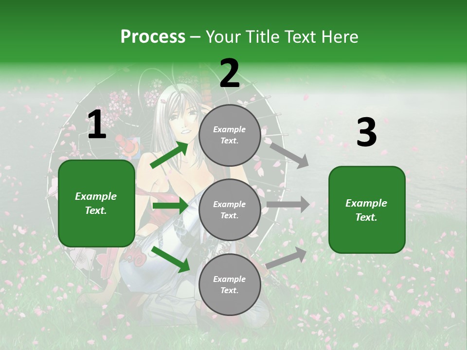 A Woman Holding An Umbrella In A Field Of Flowers PowerPoint Template