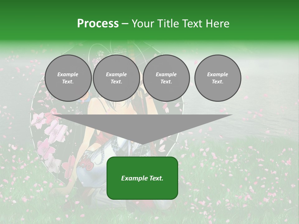 A Woman Holding An Umbrella In A Field Of Flowers PowerPoint Template