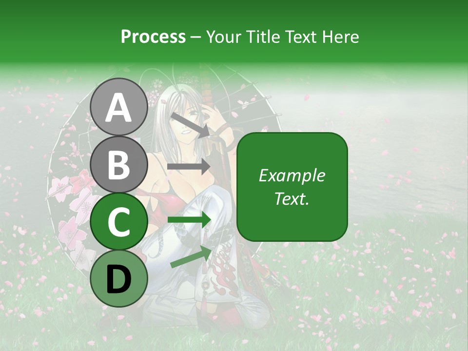 A Woman Holding An Umbrella In A Field Of Flowers PowerPoint Template