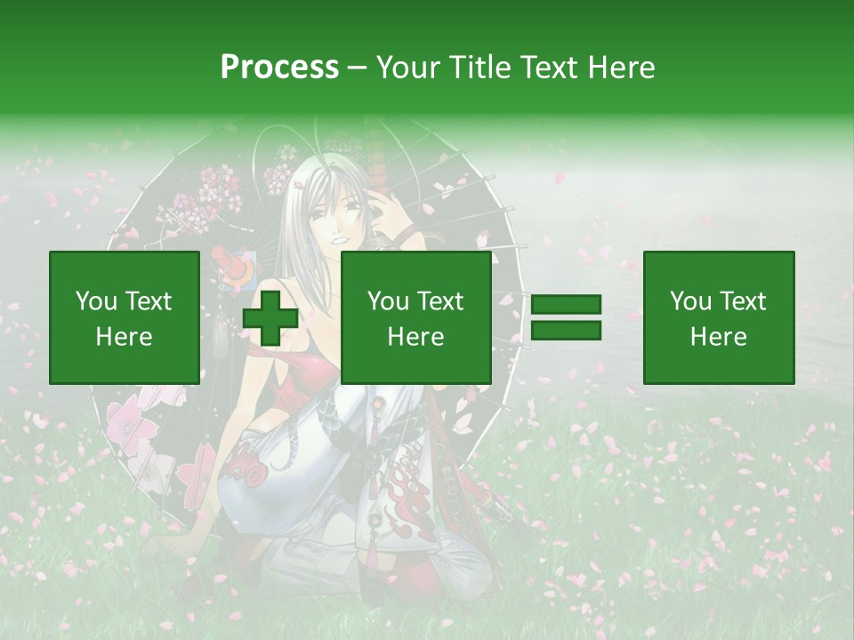 A Woman Holding An Umbrella In A Field Of Flowers PowerPoint Template