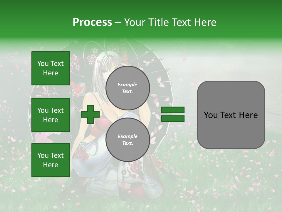 A Woman Holding An Umbrella In A Field Of Flowers PowerPoint Template