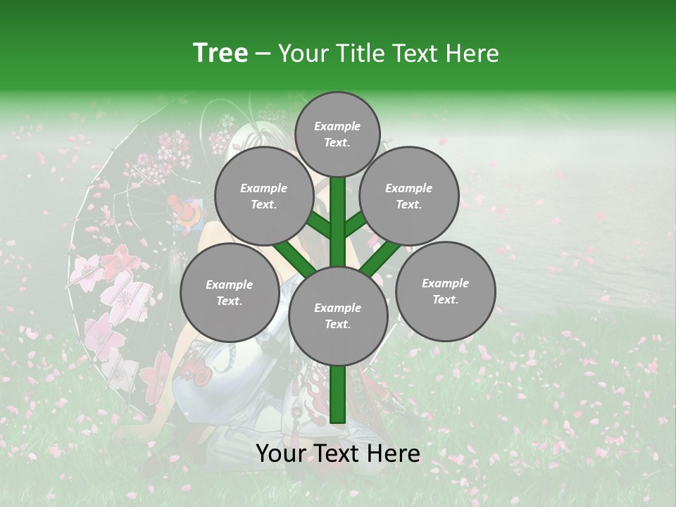 A Woman Holding An Umbrella In A Field Of Flowers PowerPoint Template