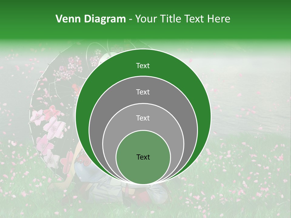 A Woman Holding An Umbrella In A Field Of Flowers PowerPoint Template