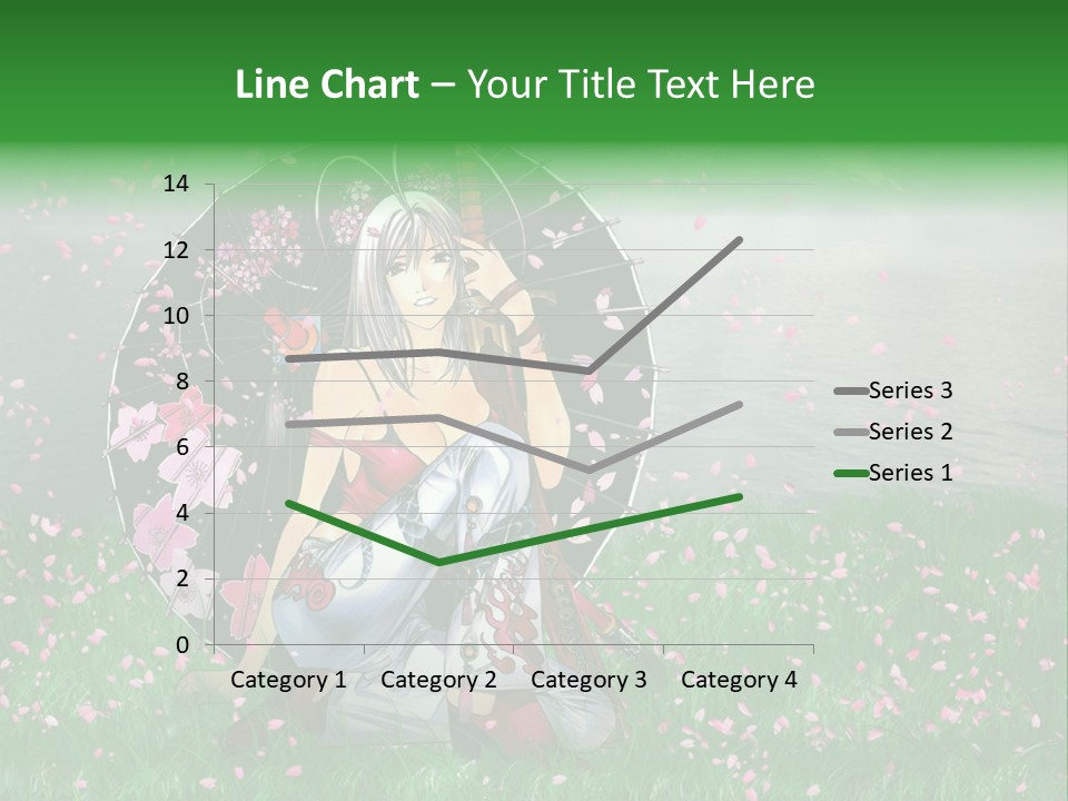 A Woman Holding An Umbrella In A Field Of Flowers PowerPoint Template