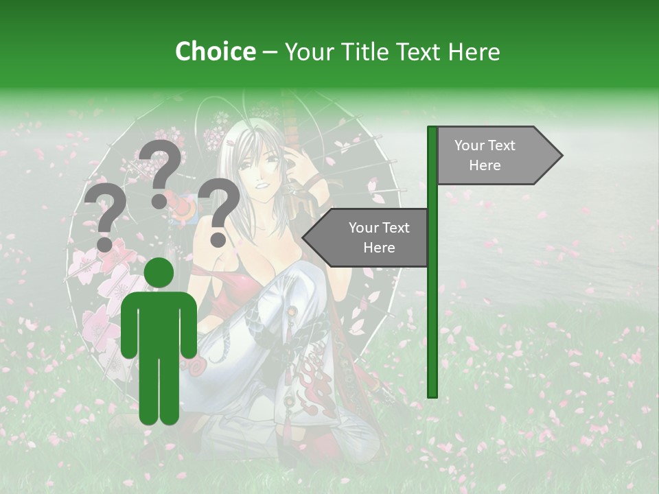 A Woman Holding An Umbrella In A Field Of Flowers PowerPoint Template