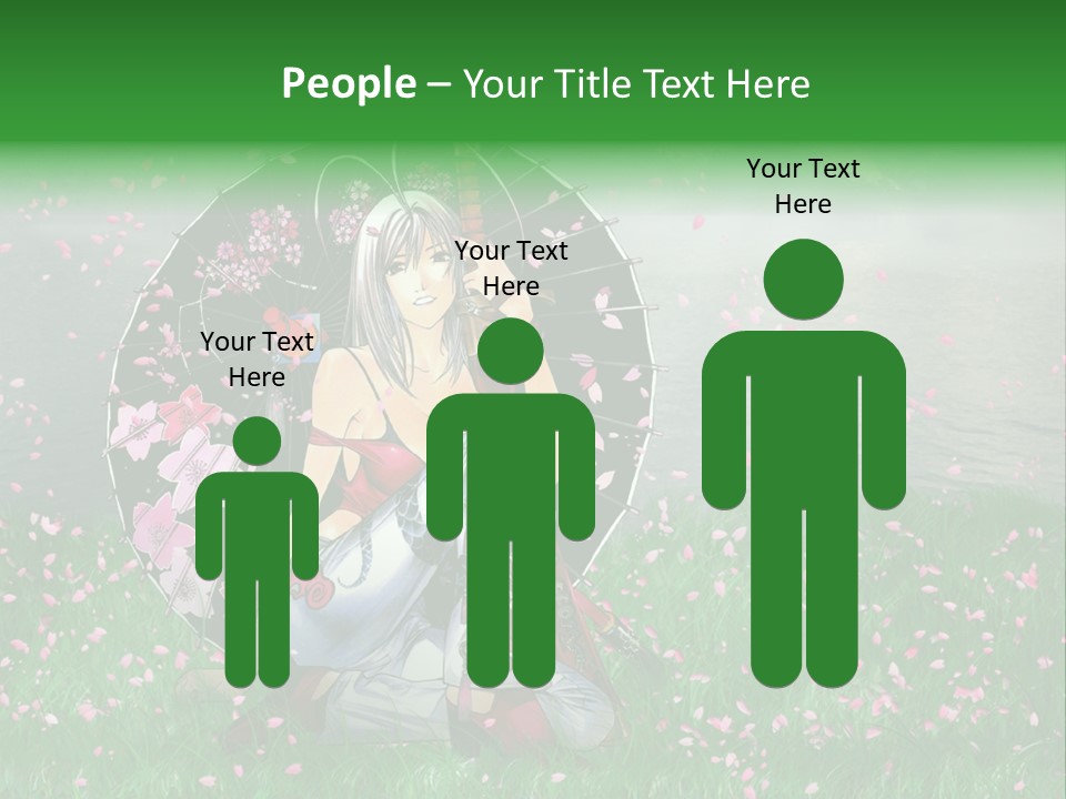 A Woman Holding An Umbrella In A Field Of Flowers PowerPoint Template