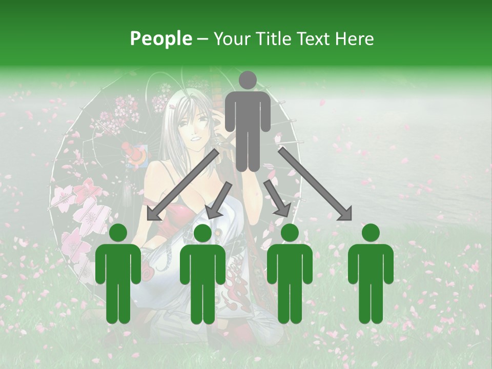 A Woman Holding An Umbrella In A Field Of Flowers PowerPoint Template