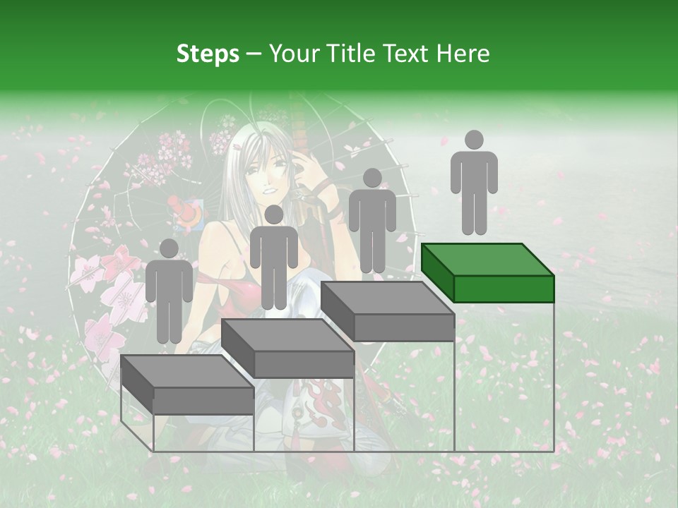 A Woman Holding An Umbrella In A Field Of Flowers PowerPoint Template