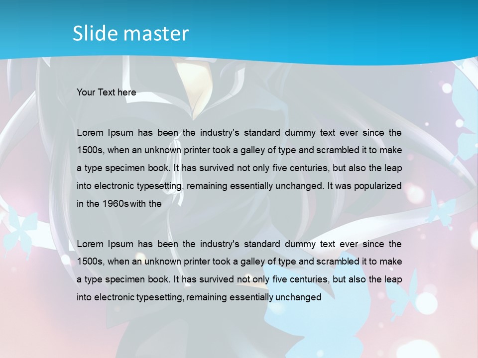 A Anime Character With Long Hair And Black Hair PowerPoint Template