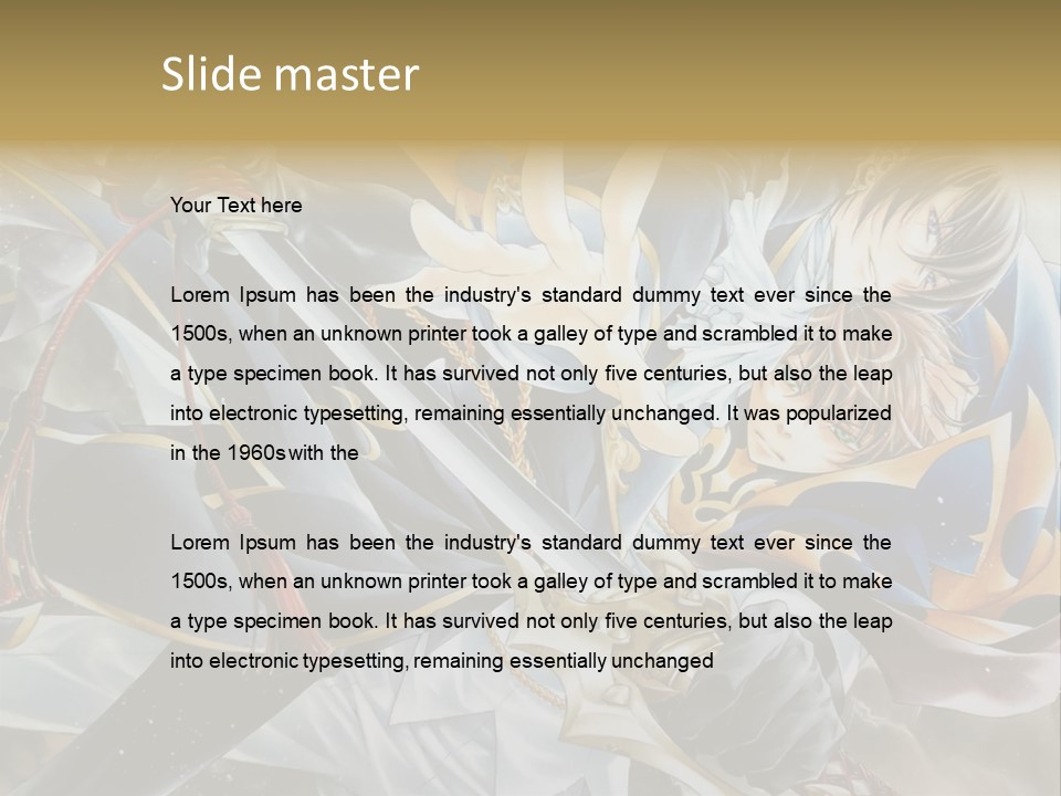 A Man Holding A Sword In Front Of A Painting PowerPoint Template