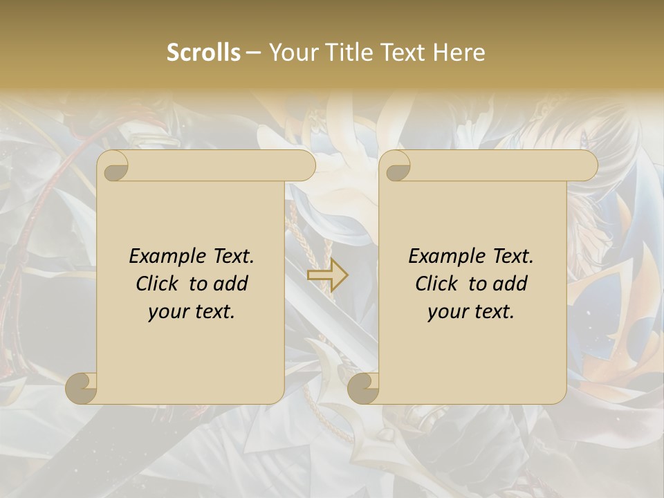 A Man Holding A Sword In Front Of A Painting PowerPoint Template