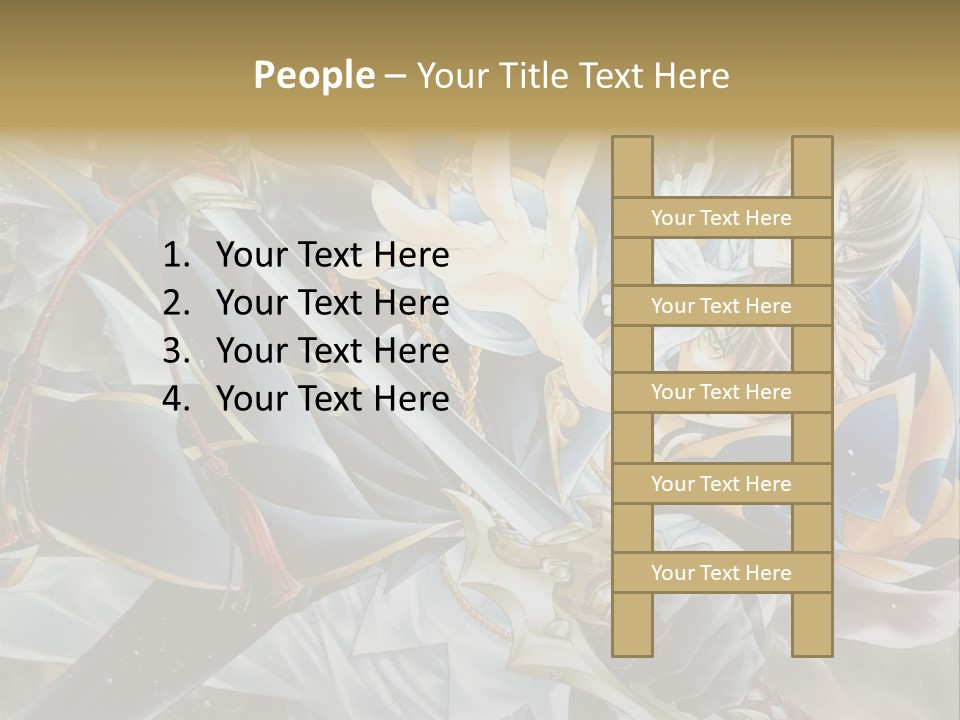 A Man Holding A Sword In Front Of A Painting PowerPoint Template