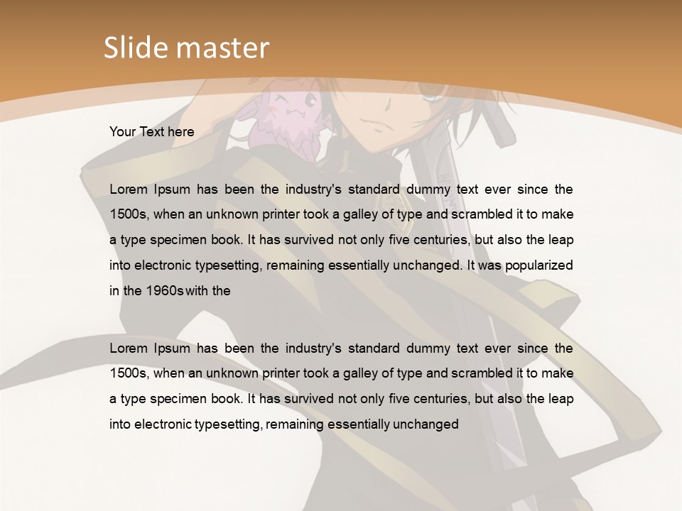 A Woman In A Black Dress Is Holding A Sword PowerPoint Template