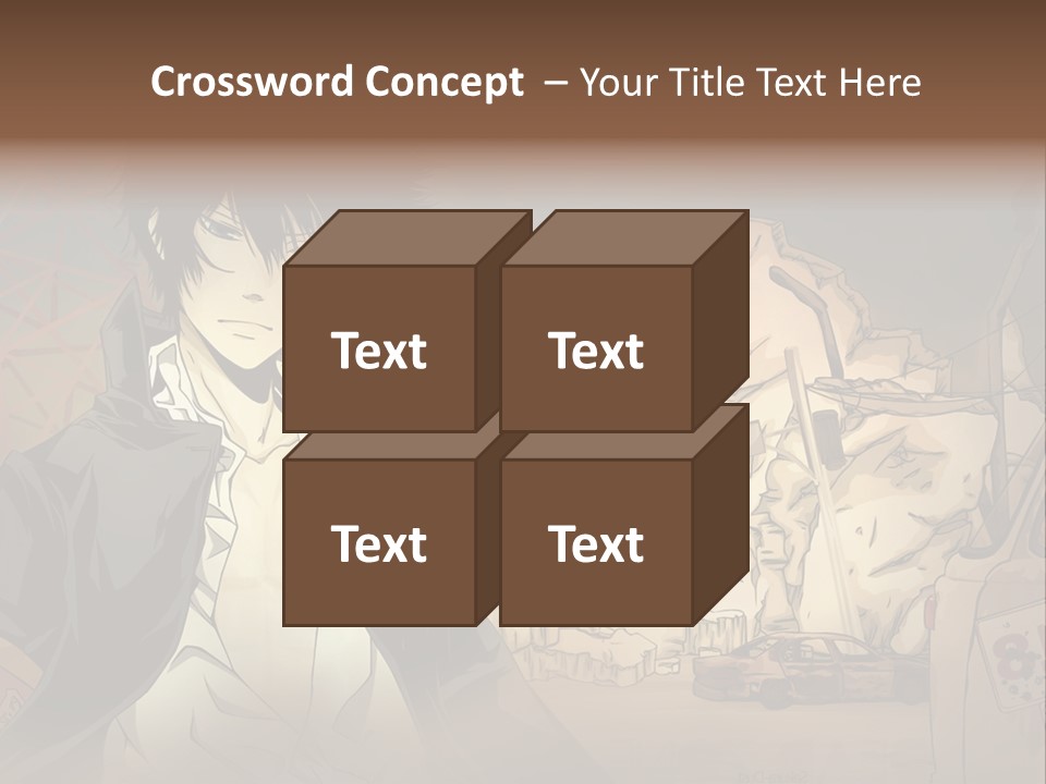 A Man Standing In Front Of A Pile Of Rubble PowerPoint Template