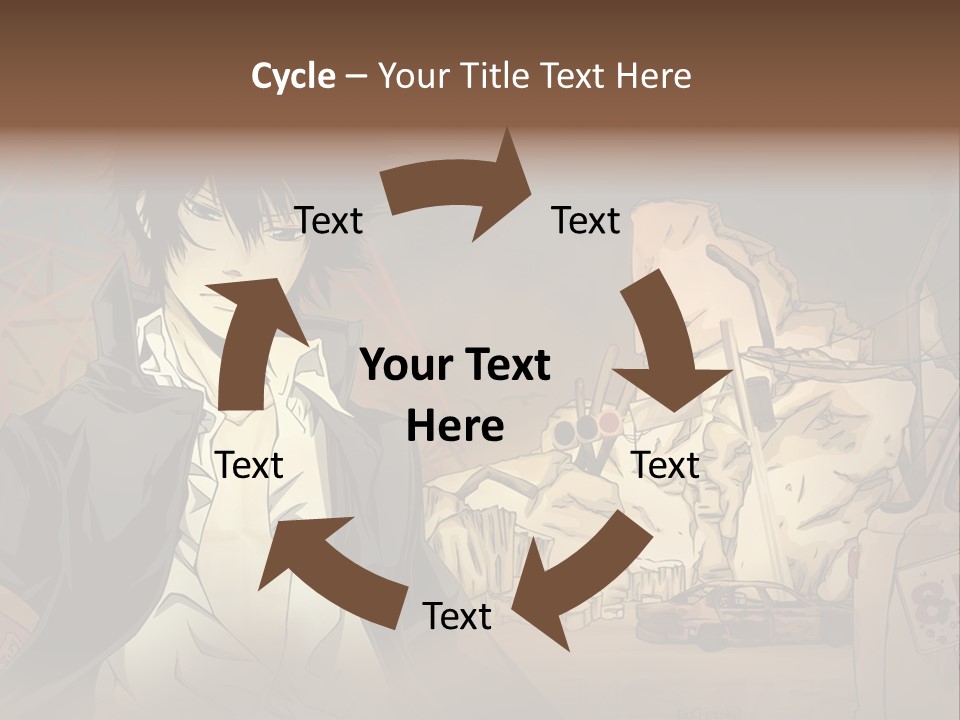 A Man Standing In Front Of A Pile Of Rubble PowerPoint Template